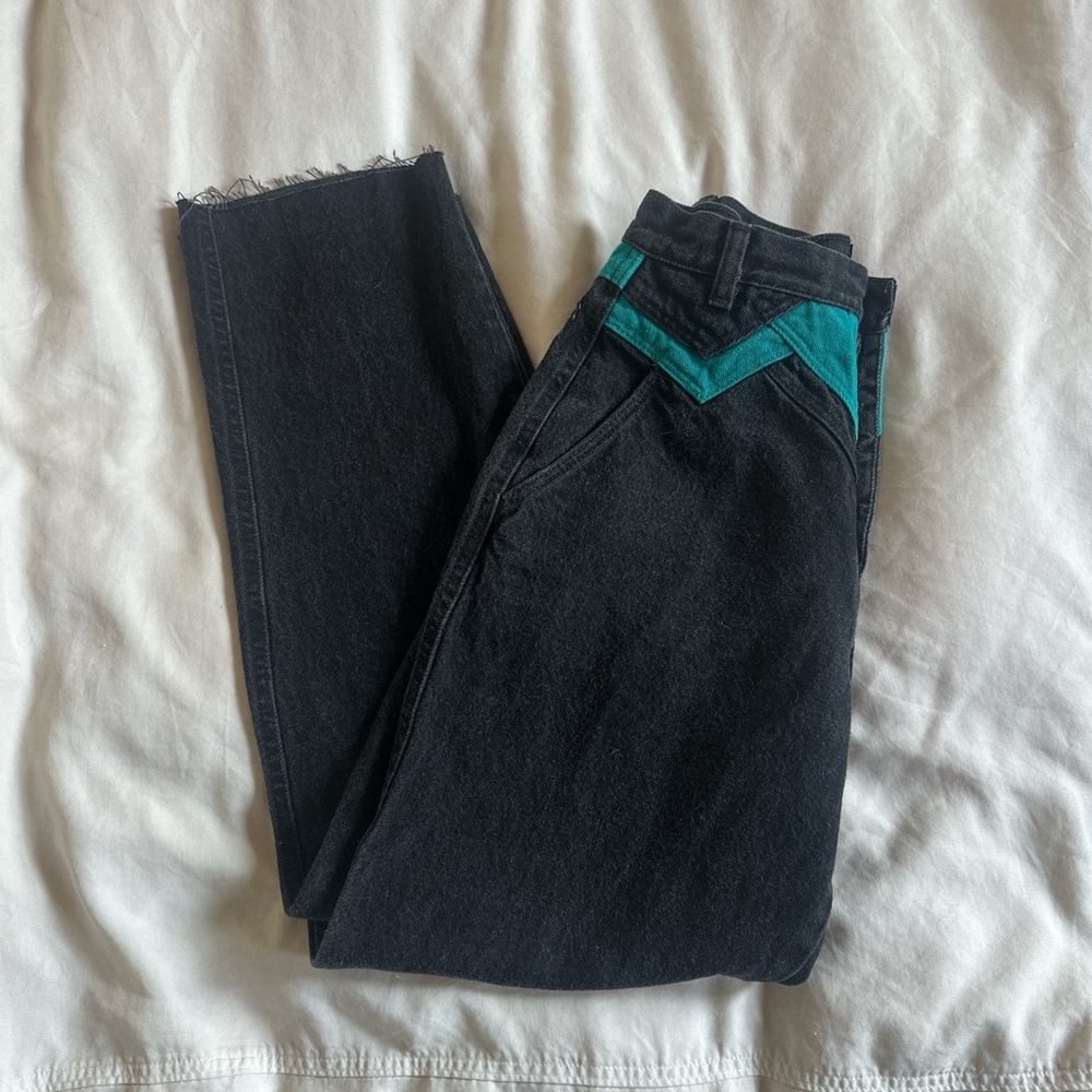 *sold do not buy* Vintage Turquoise Chevron Wranglers